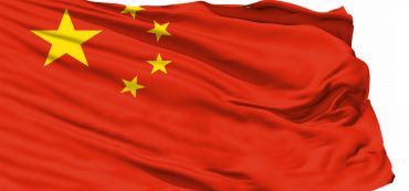 Chinesische Flagge im Wind