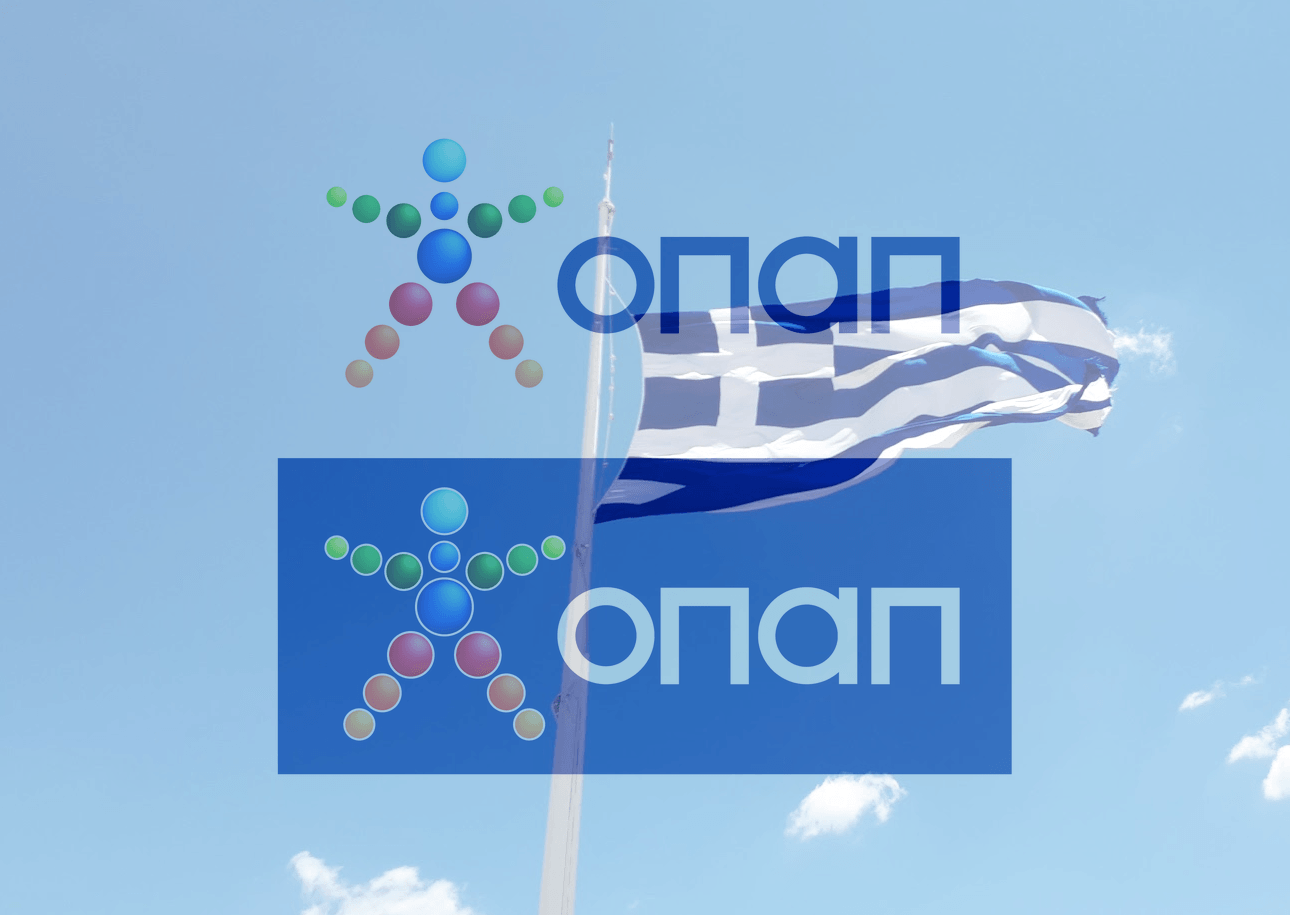 OPAP Logo, griechische Flagge