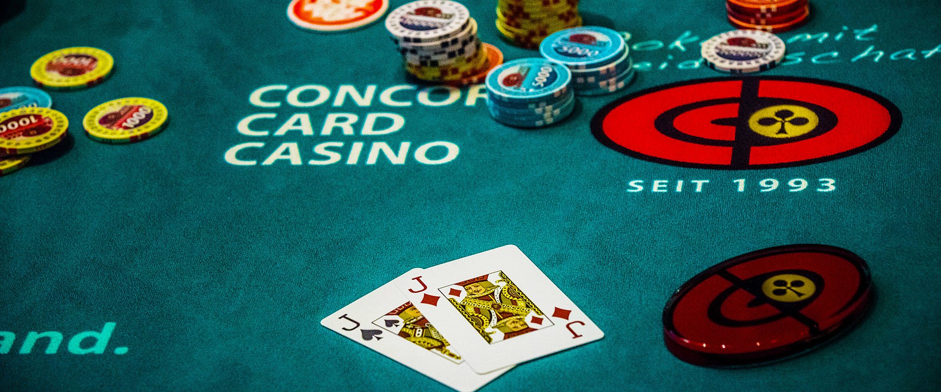 Pokertisch, Spielkarten, Chips, Concord Card Casino