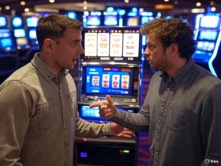 Pantalla de juego de slots en un casino online, ilustrando la interfaz donde se aplican los cálculos de rollover.