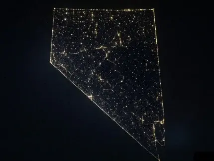 VEGAS MYTHS RE-BUSTED: Casino Lights Trace Out Nevada's Border from Space