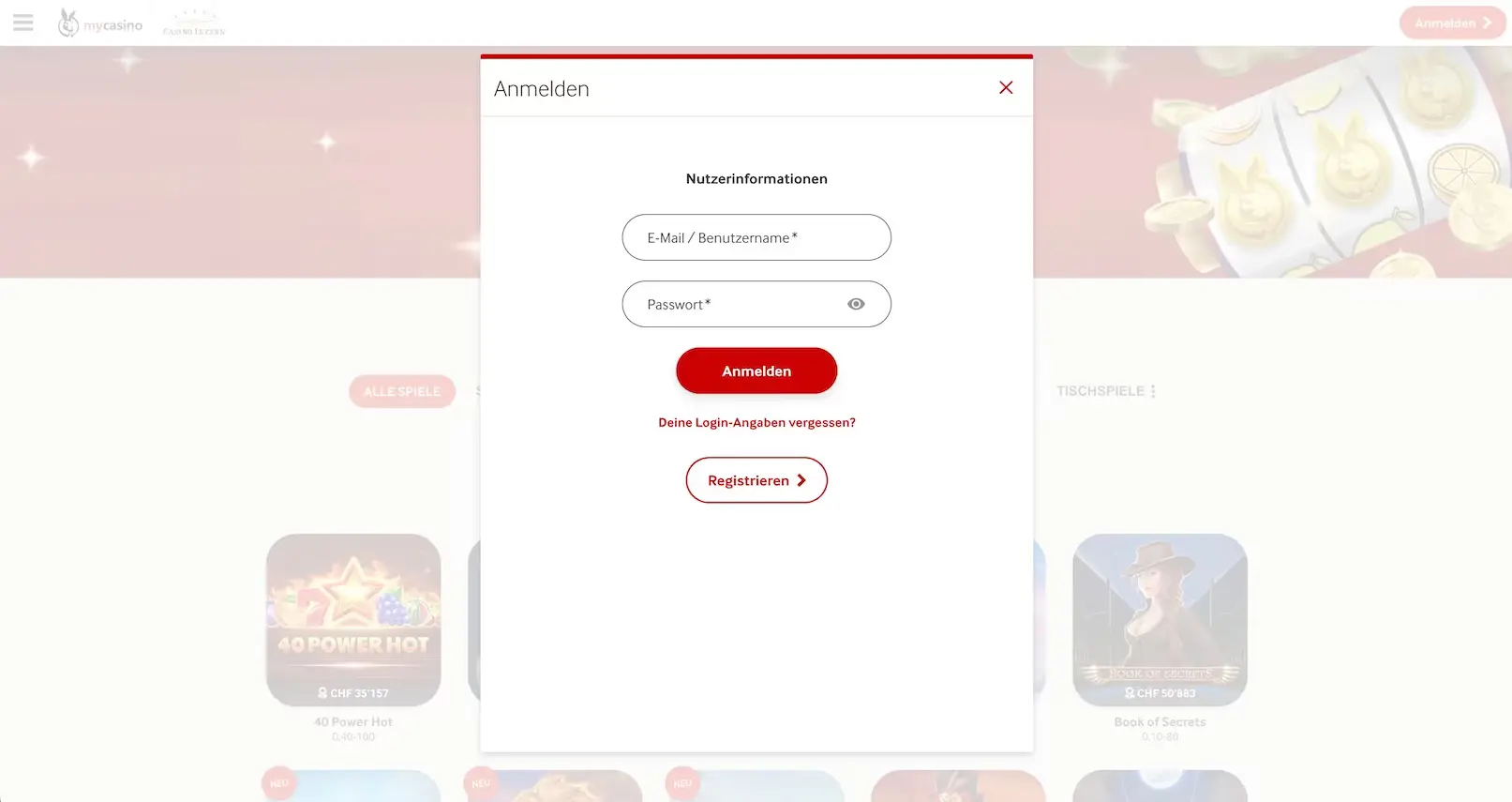 mycasino-login