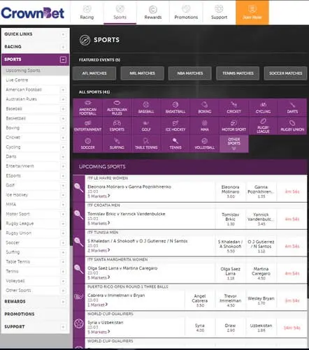 Sports - Crown Bet Thumbnail