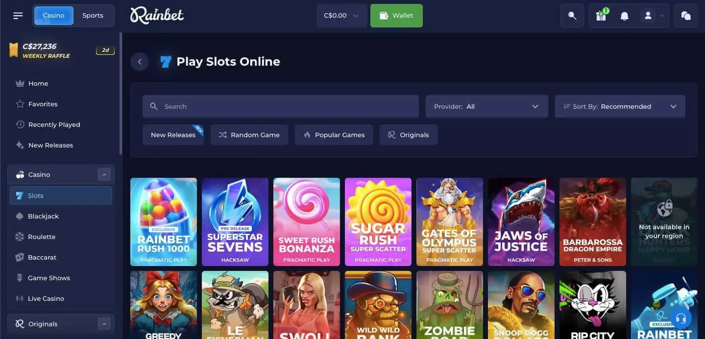Rainbet Slots Screenshot (1)