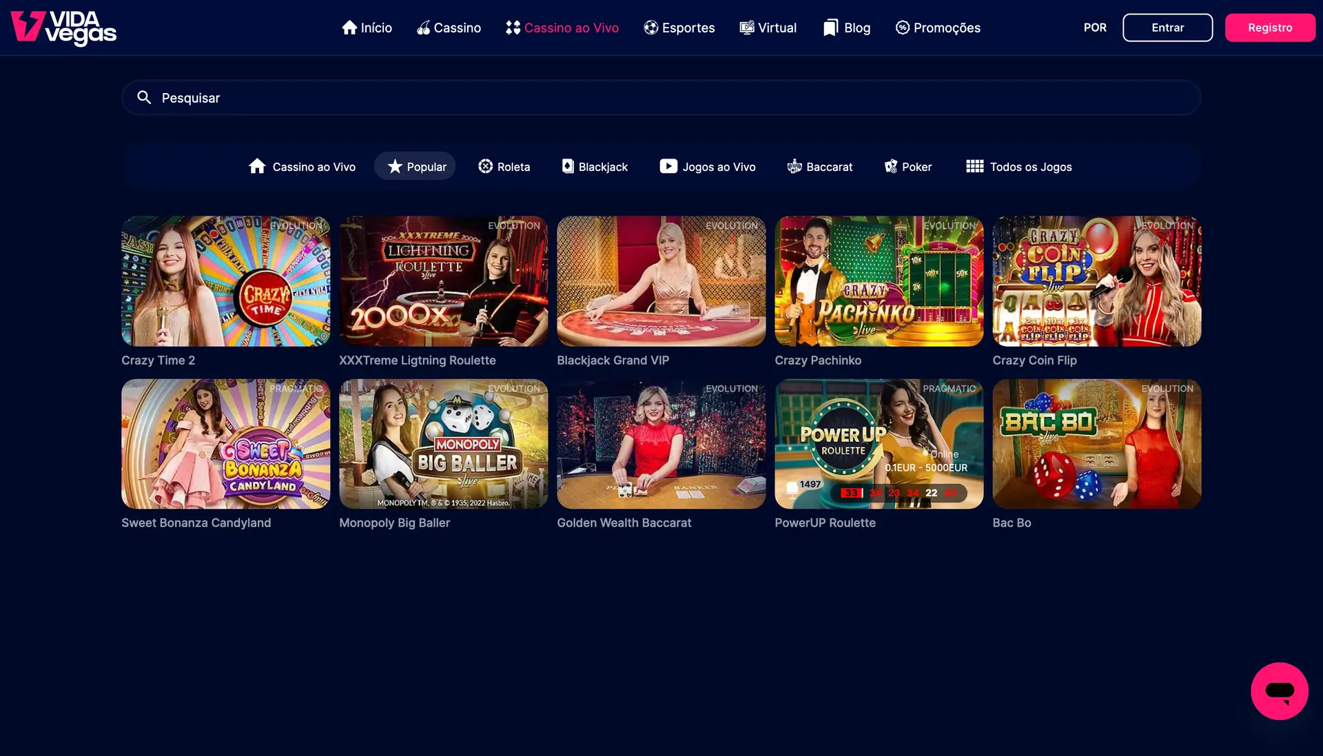 VidaVegas Brasil Live Casino