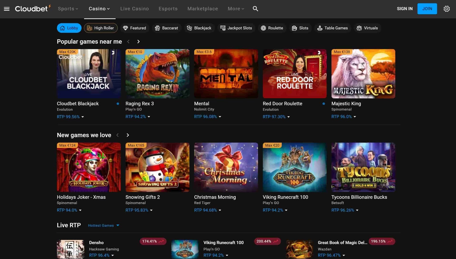 Cloudbet Casino games.jpg