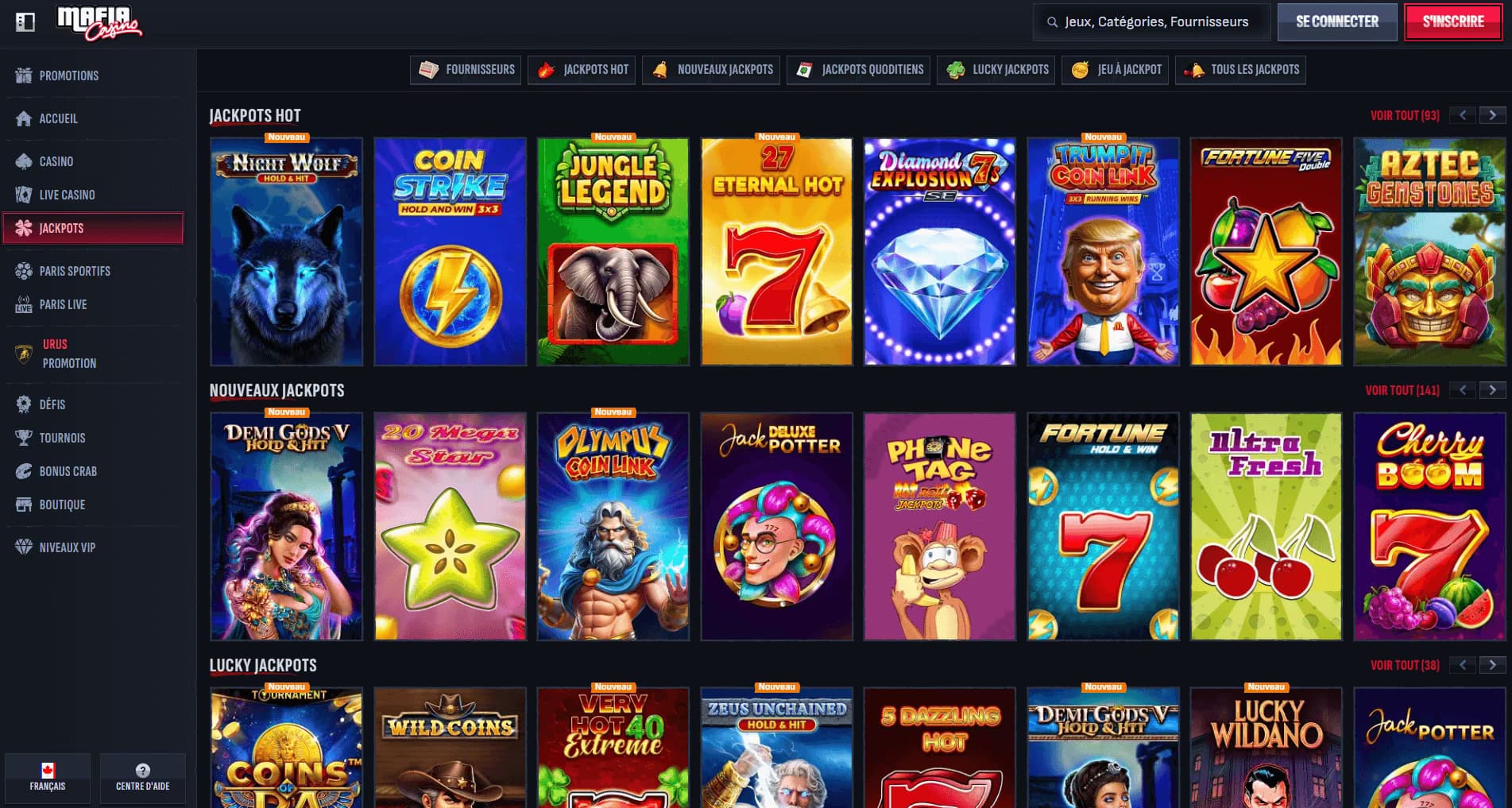 Mafia Casino jackpots