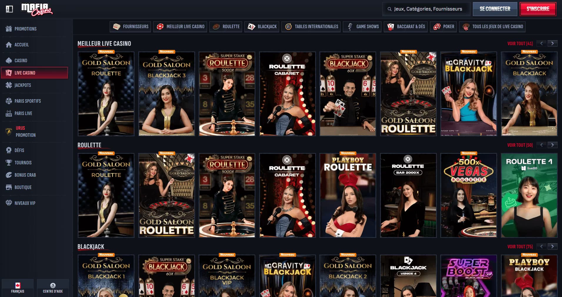 Mafia Casino Live casino