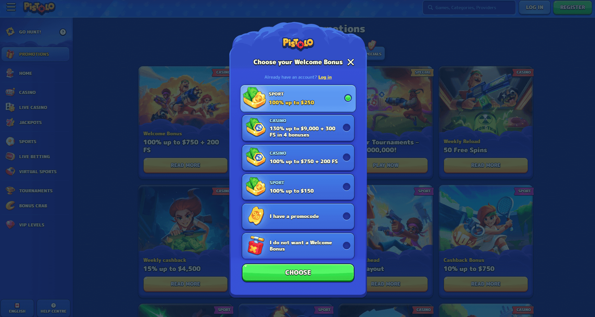 Pistolo Bonuses