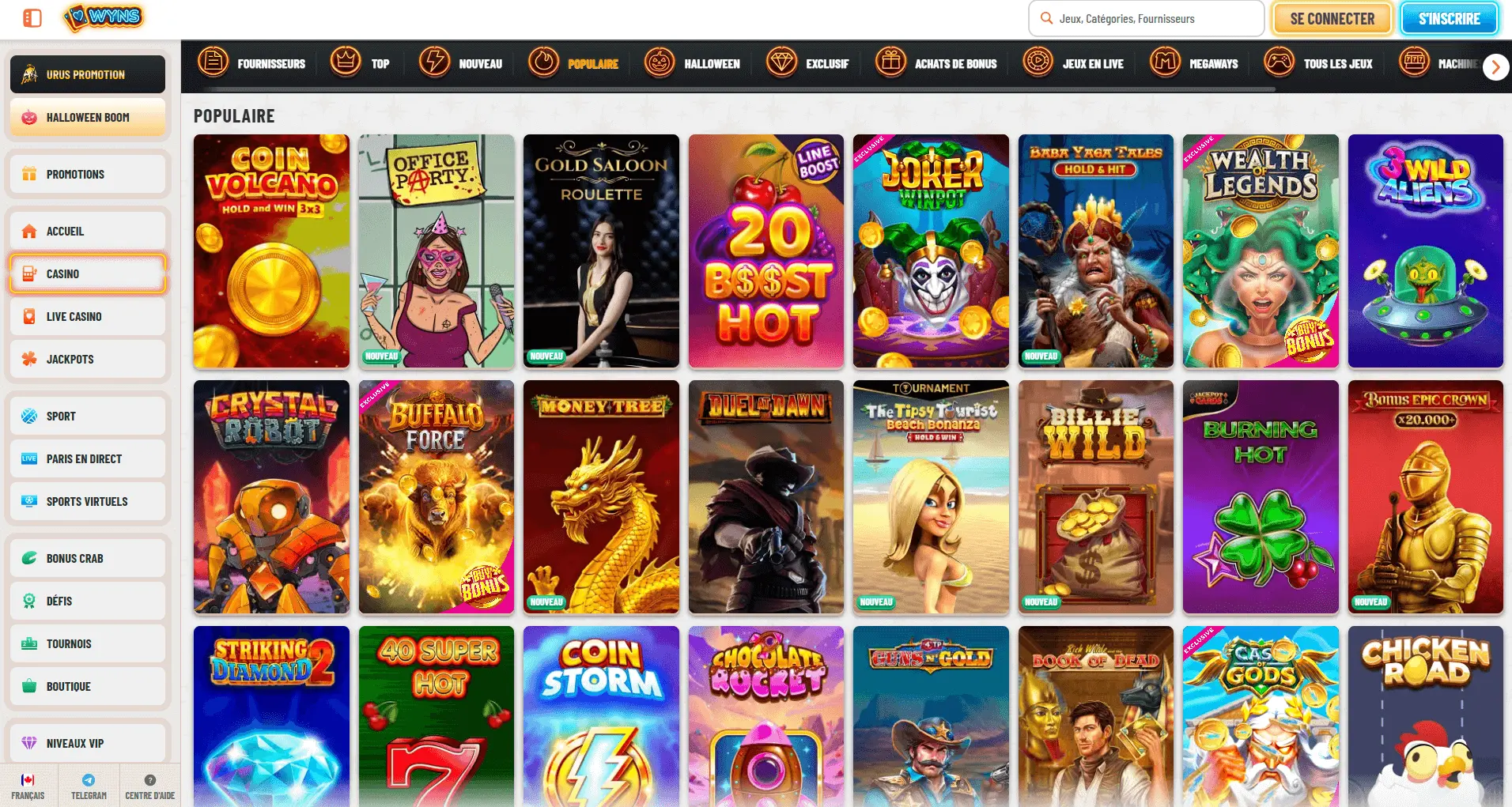 Wyns - popular games