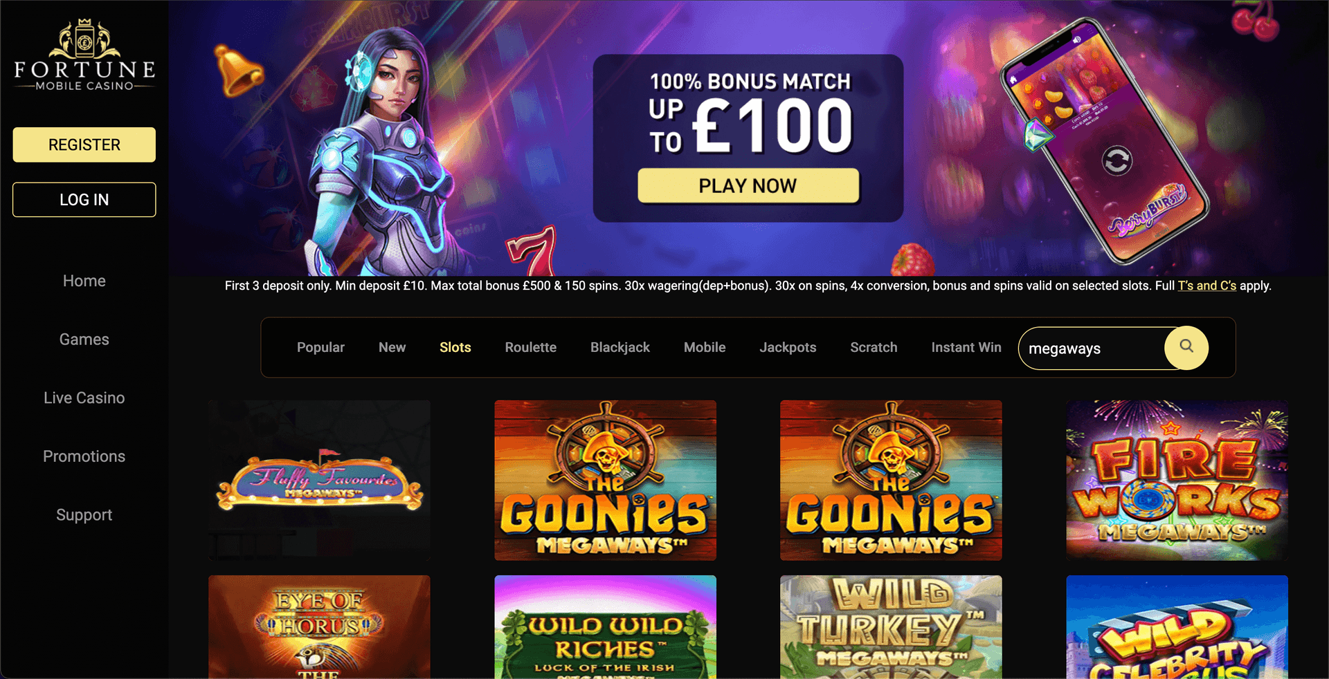 Fortune Mobile Casino games