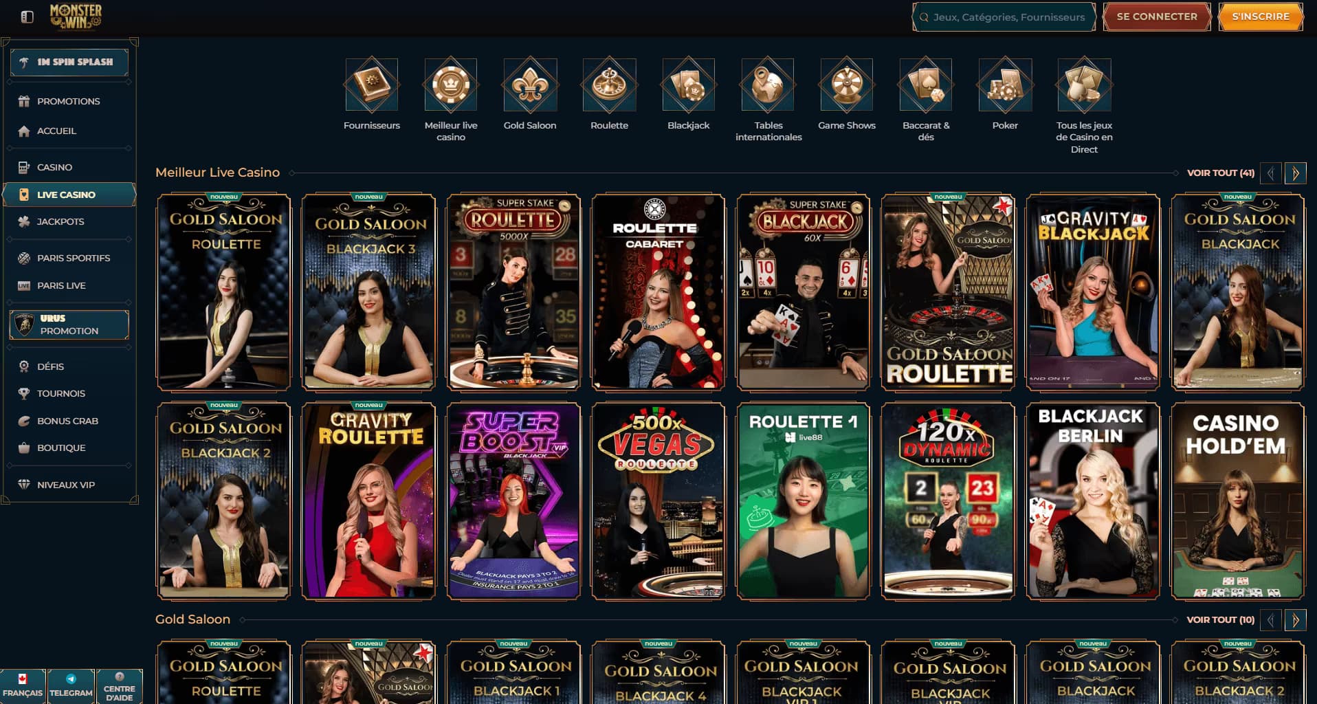 Monsterwin live casino