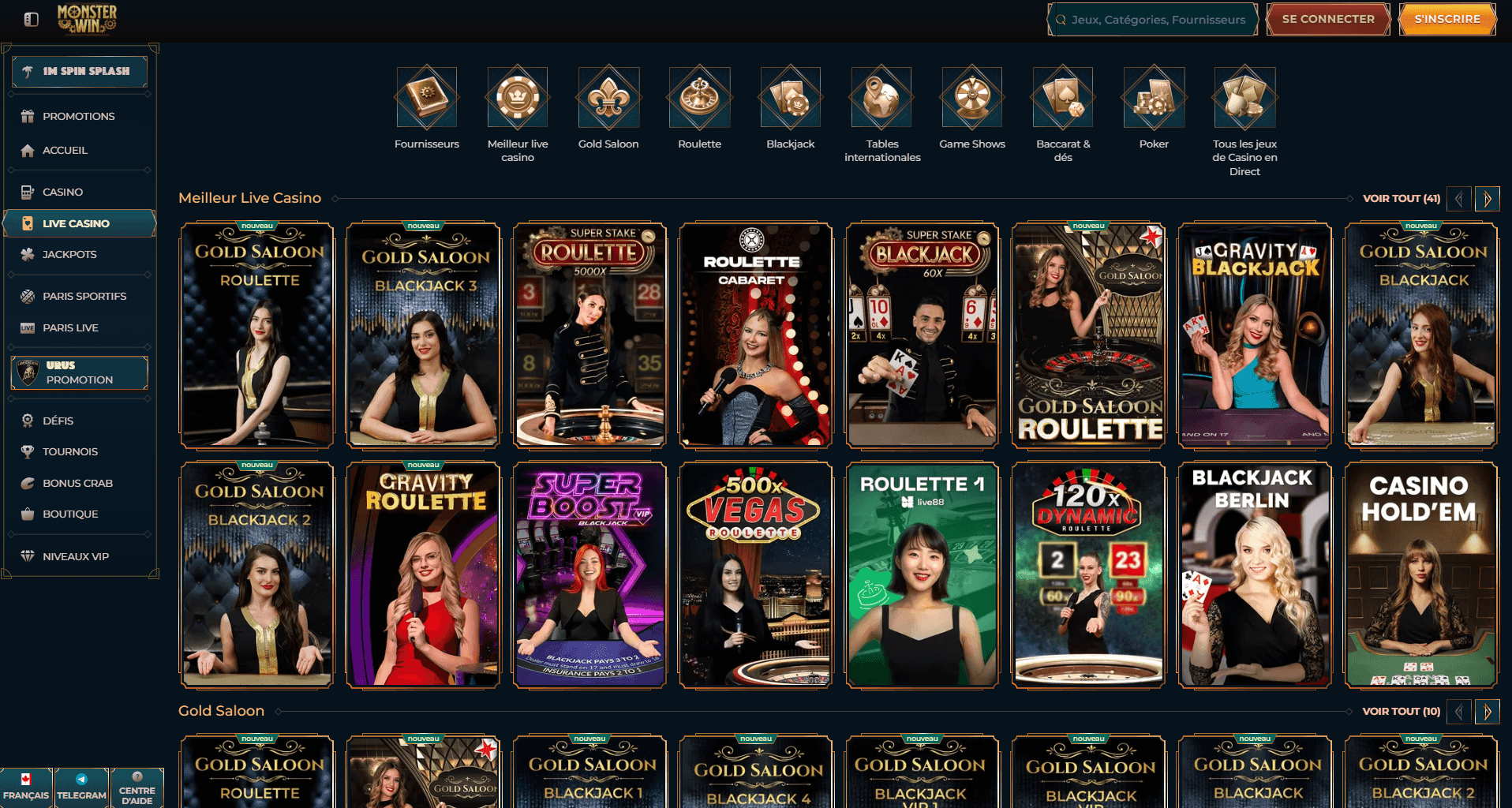 Monsterwin live casino