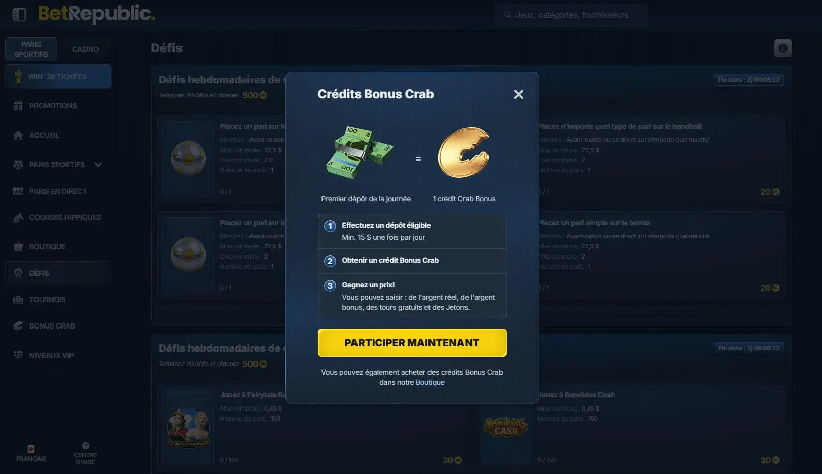 Betrepublic bonus Crab