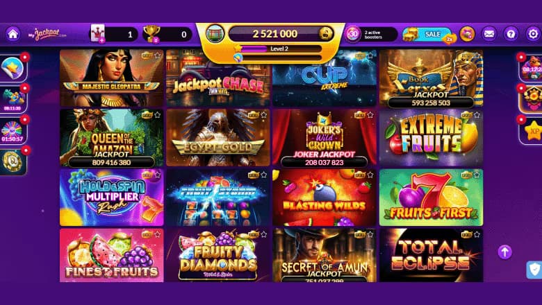 Interface du compte Myjackpot montrant la balance et les jeux