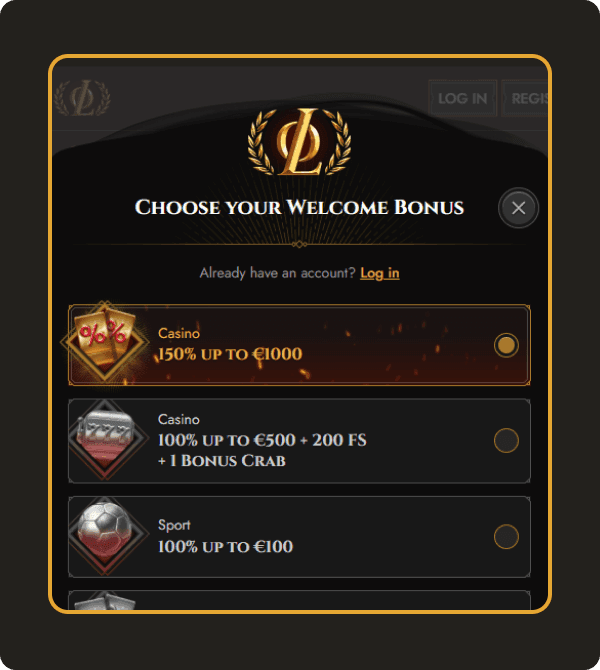 Legiano Casino Interface