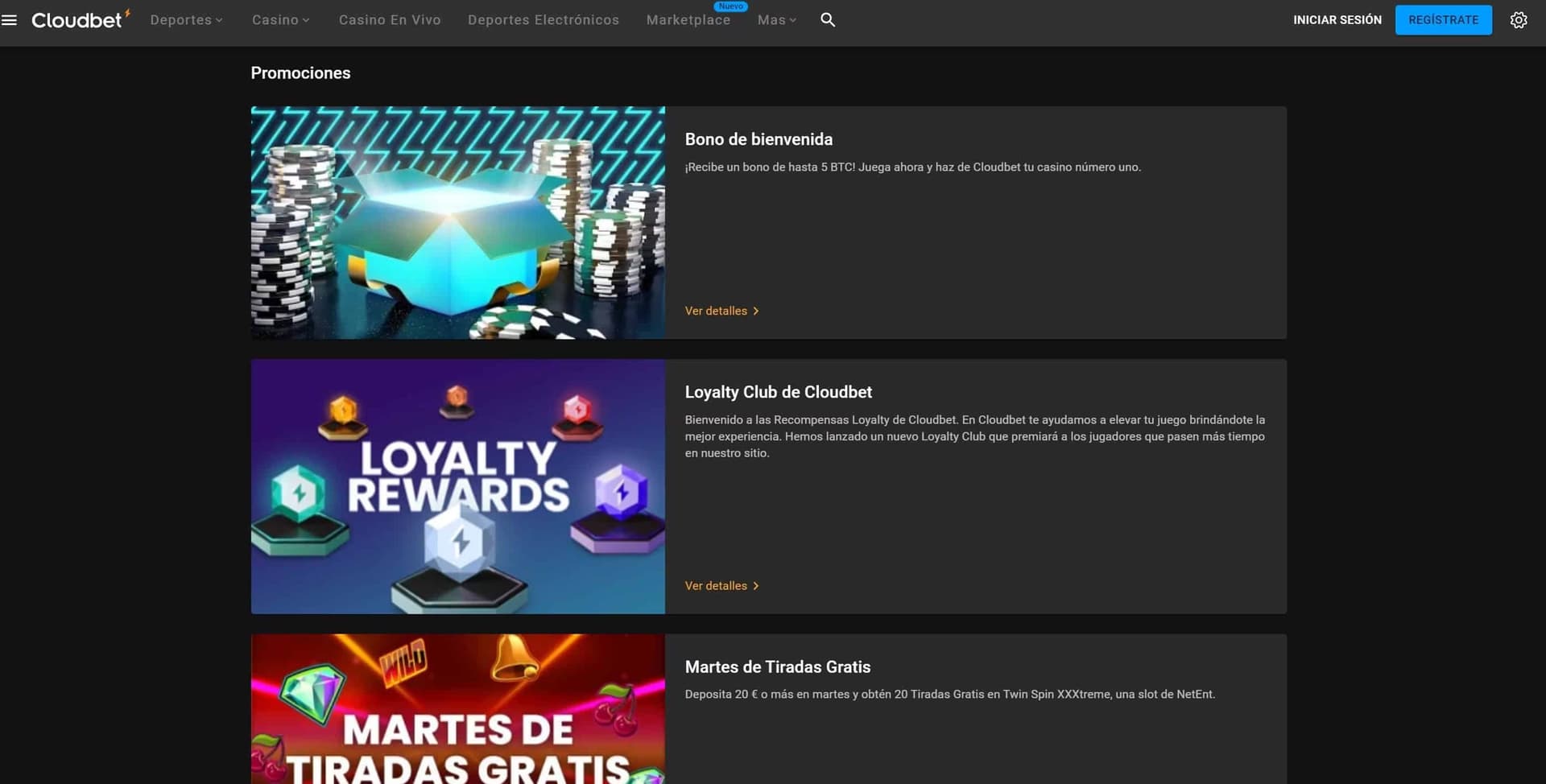 Cloudbet AR Promociones