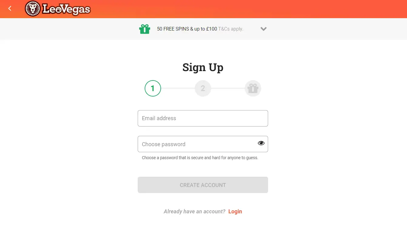 Leovegas login