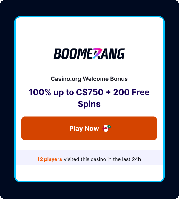 Boomerang welcome bonus
