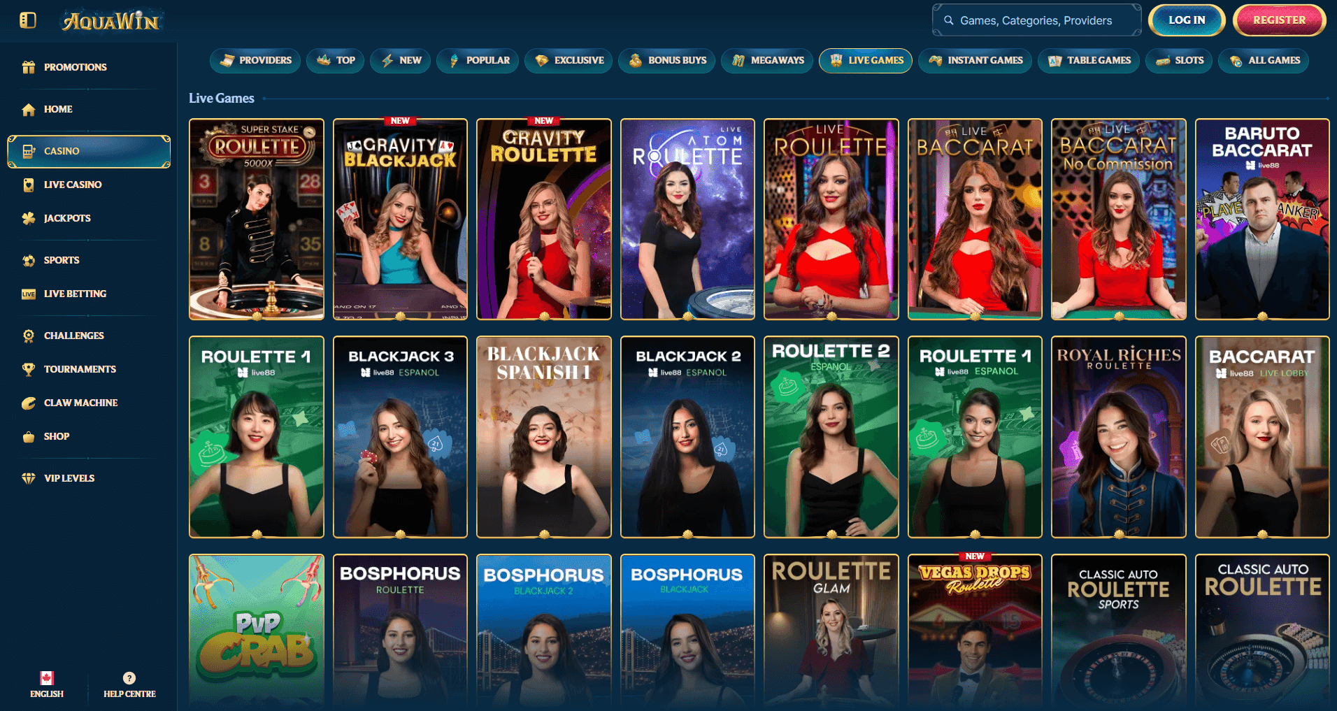 Aquawin live games