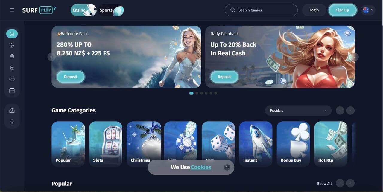 Surfplay homepage