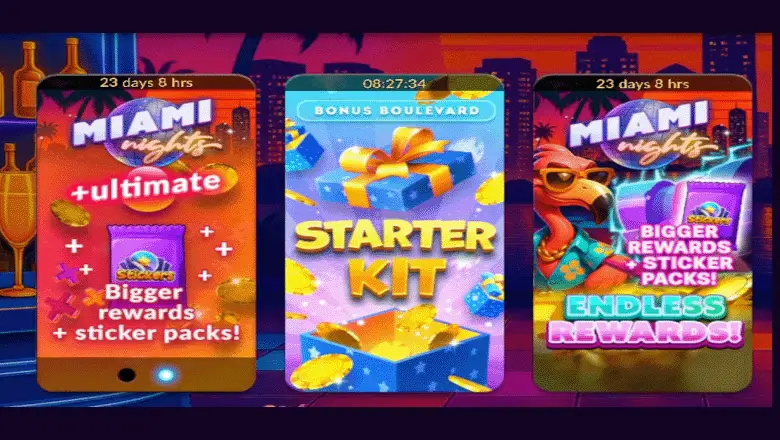 Interface du casino MyJackpot montrant une sélection de machines à sous et de promotions