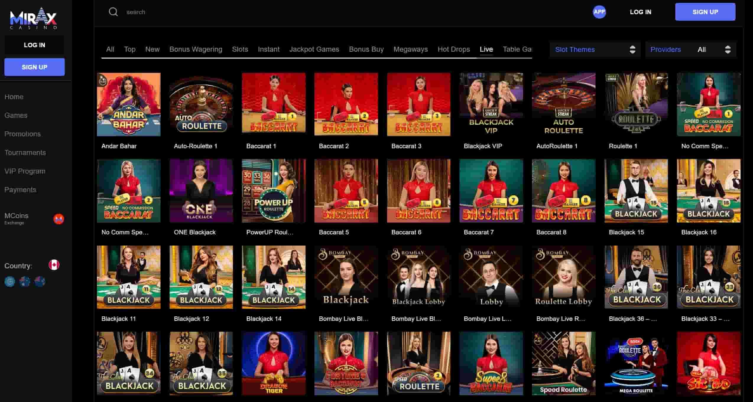 Mirax Live Casino