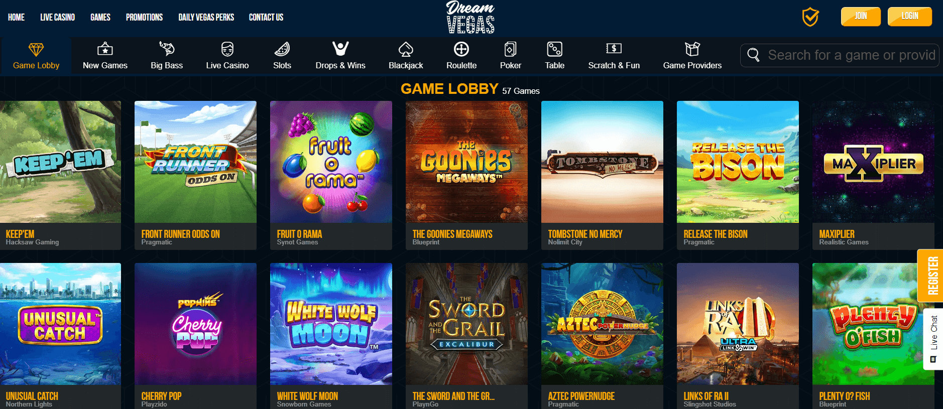 dream vegas game lobby.png