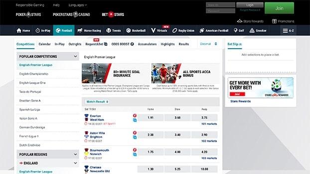 Screenshot of Betstars Footbal Thumbnail