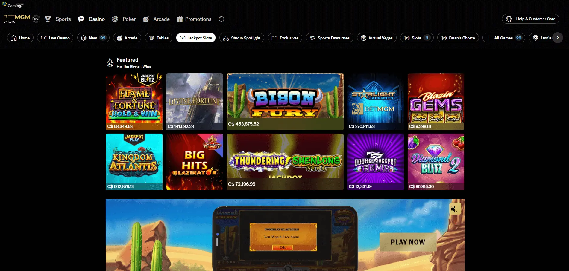 BetMGM Ontario Casino jackpot slots.png