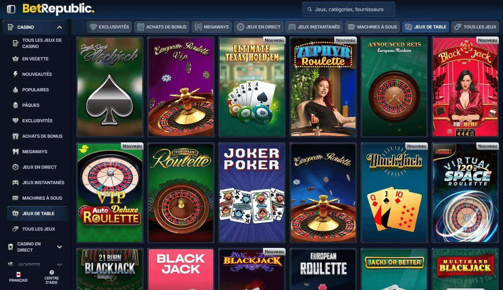 Betrepublic table games