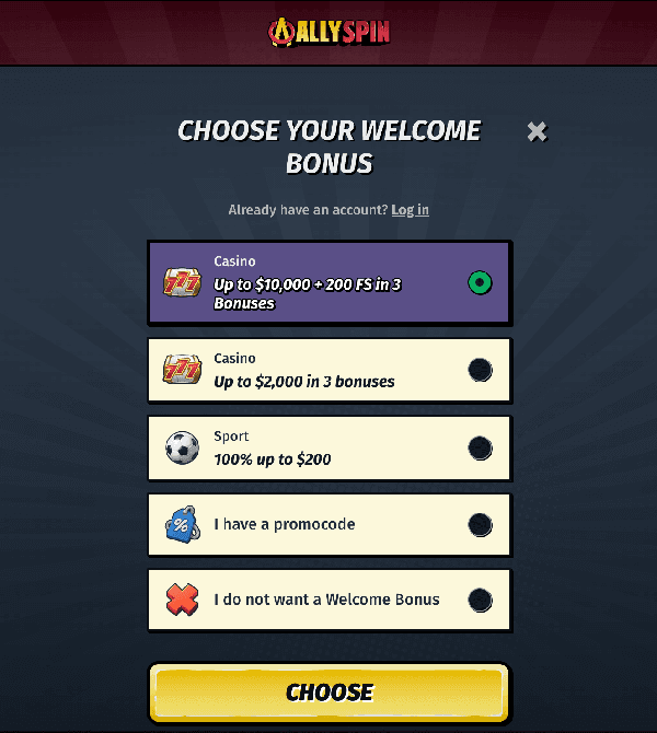 AllySpin Sign Up Step 3