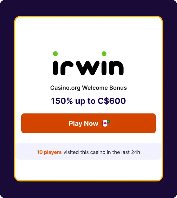 Irwin casino welcome bonus