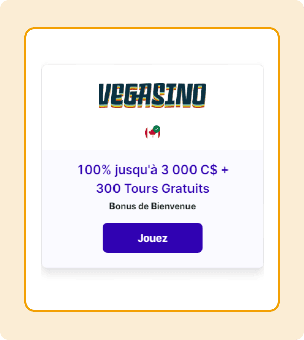 Interface du casino Vegasino sur mobile