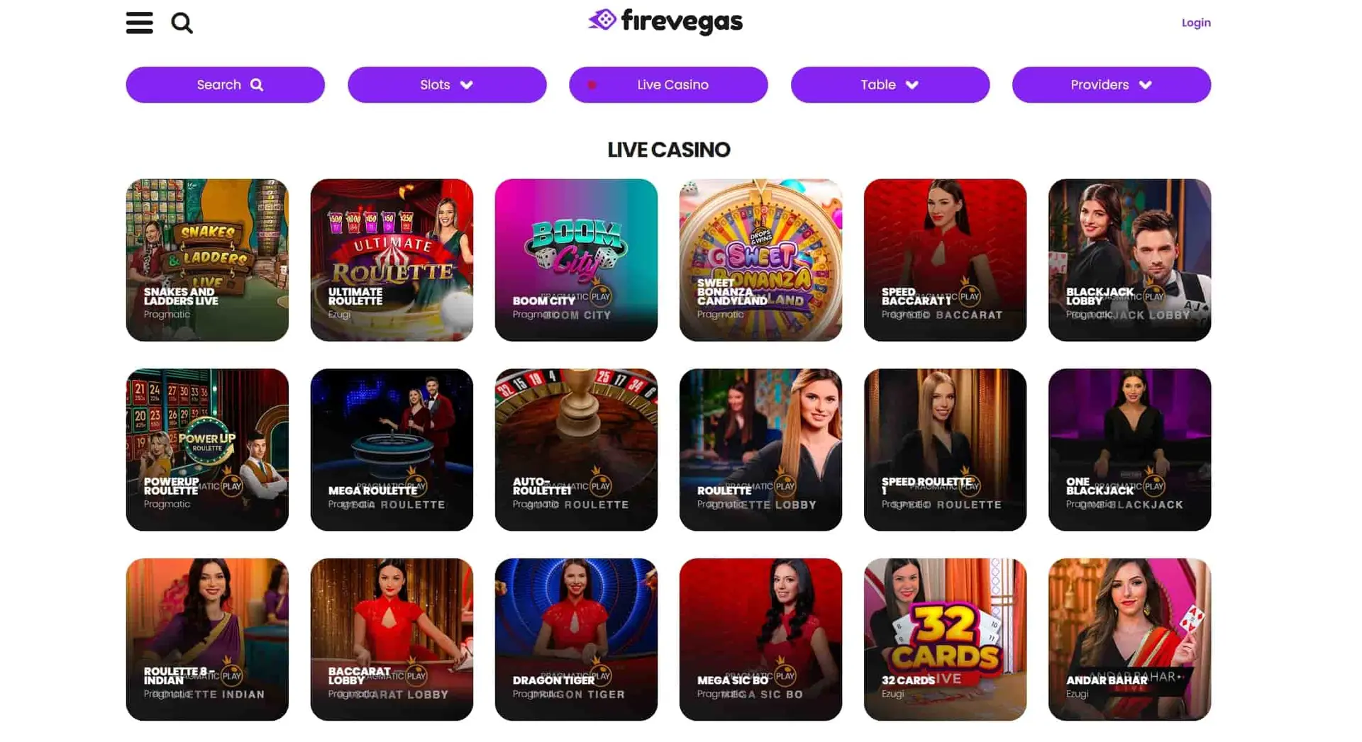 FireVegas ON live casino