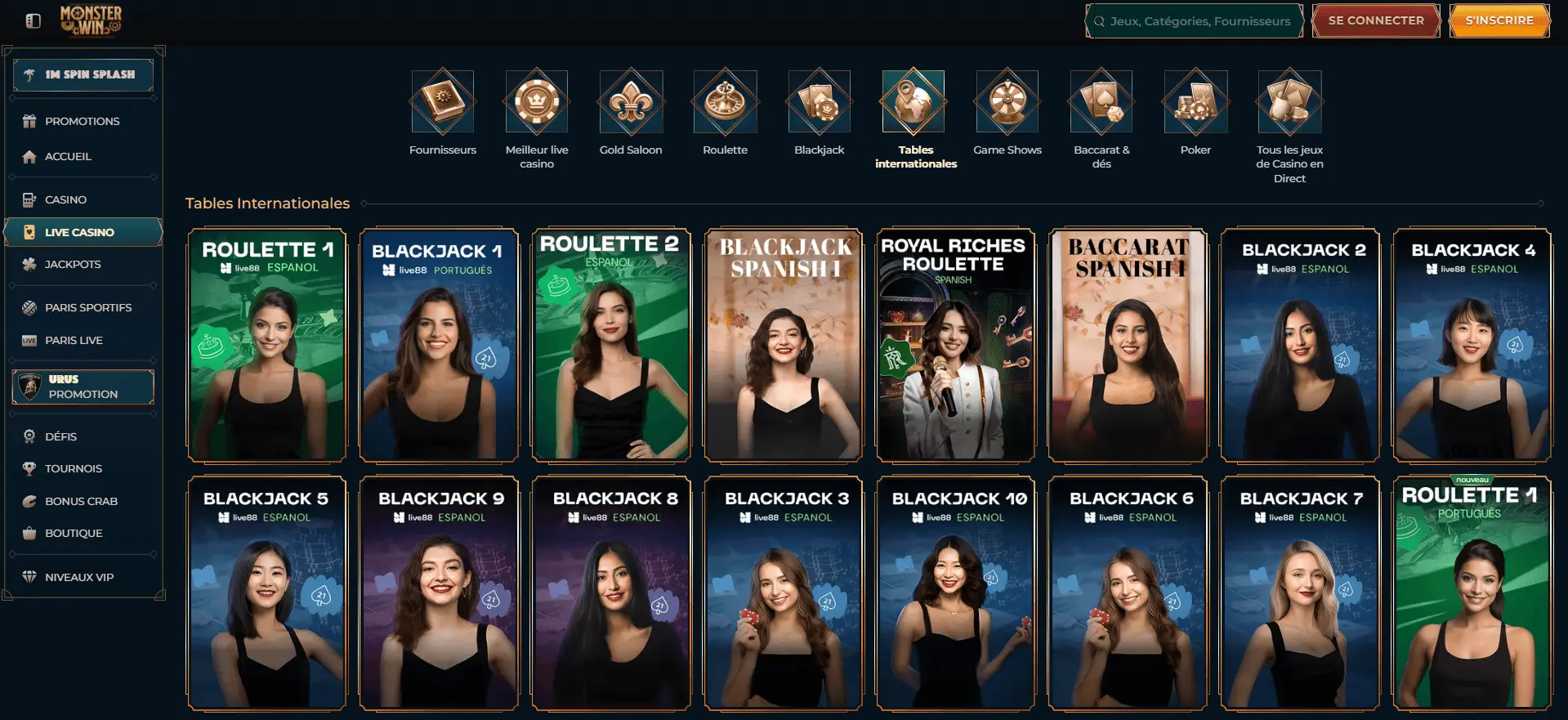 Monsterwin international tables