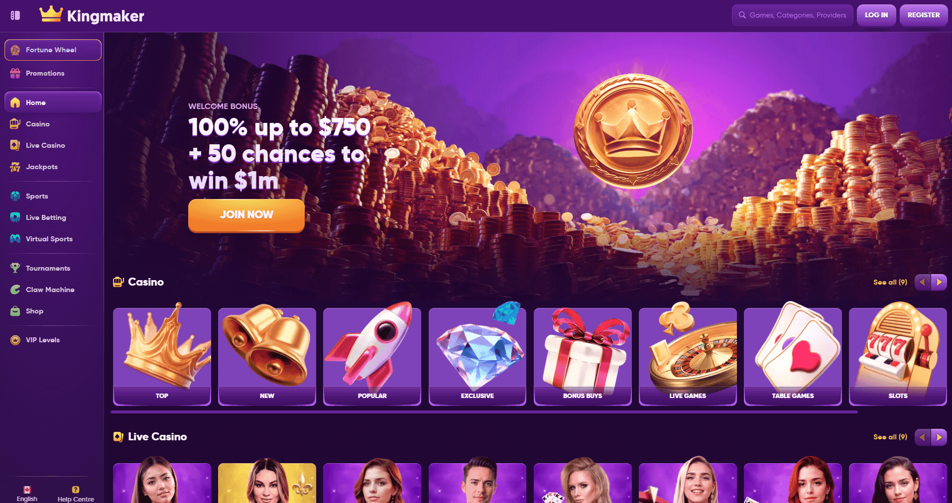 Kingmaker home page