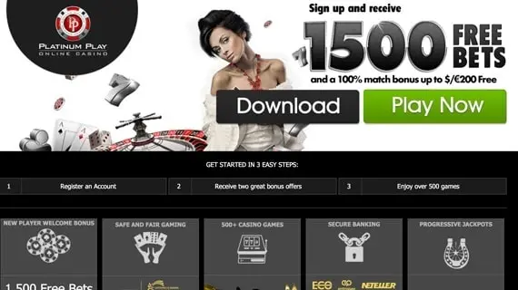 Lobby at Platinum Play Casino