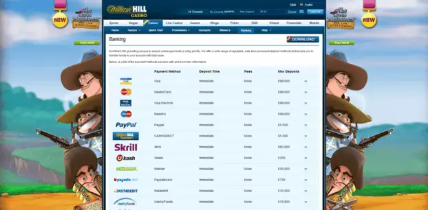 William hill banking