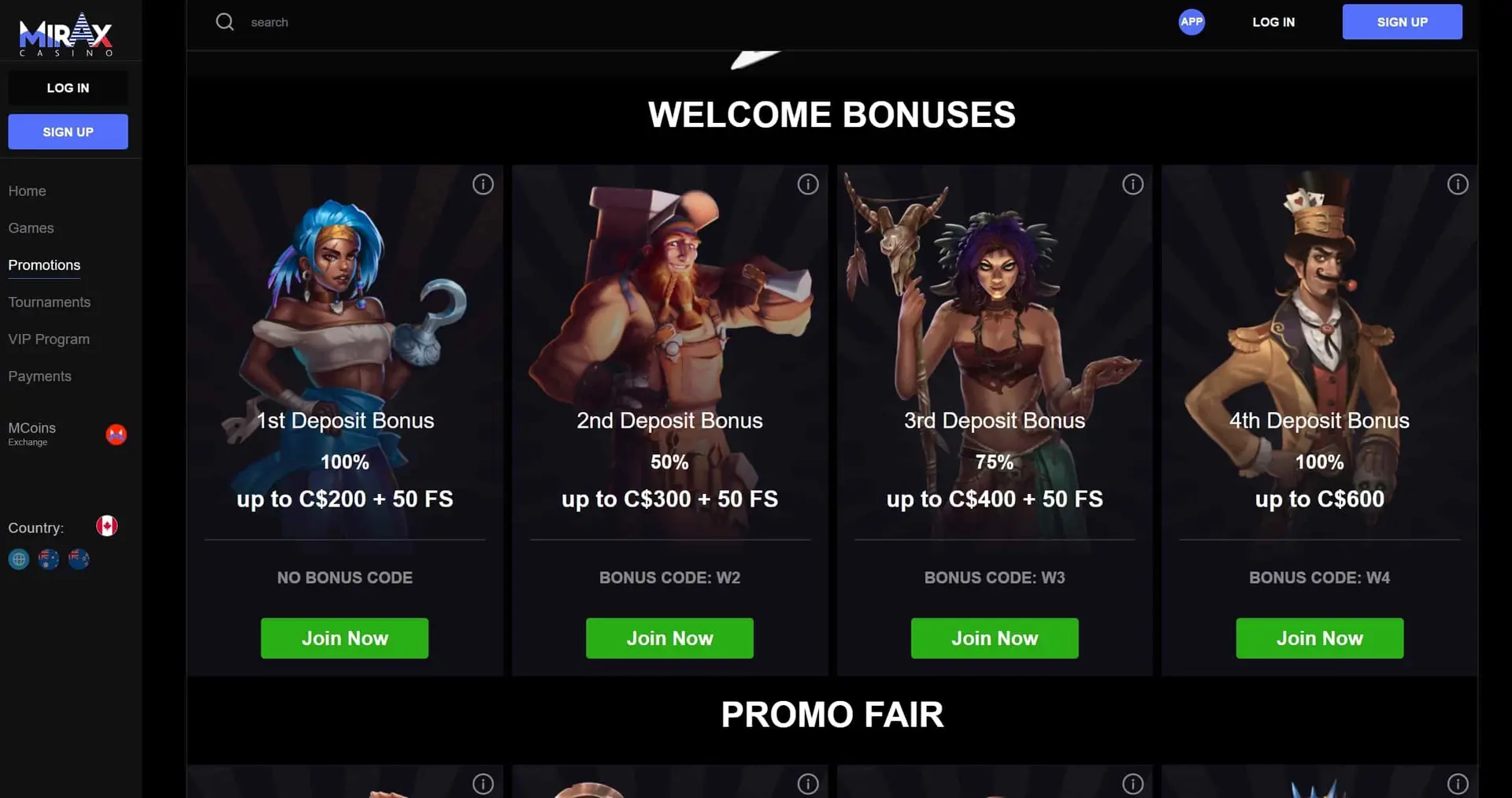 Mirax Casino Bonus