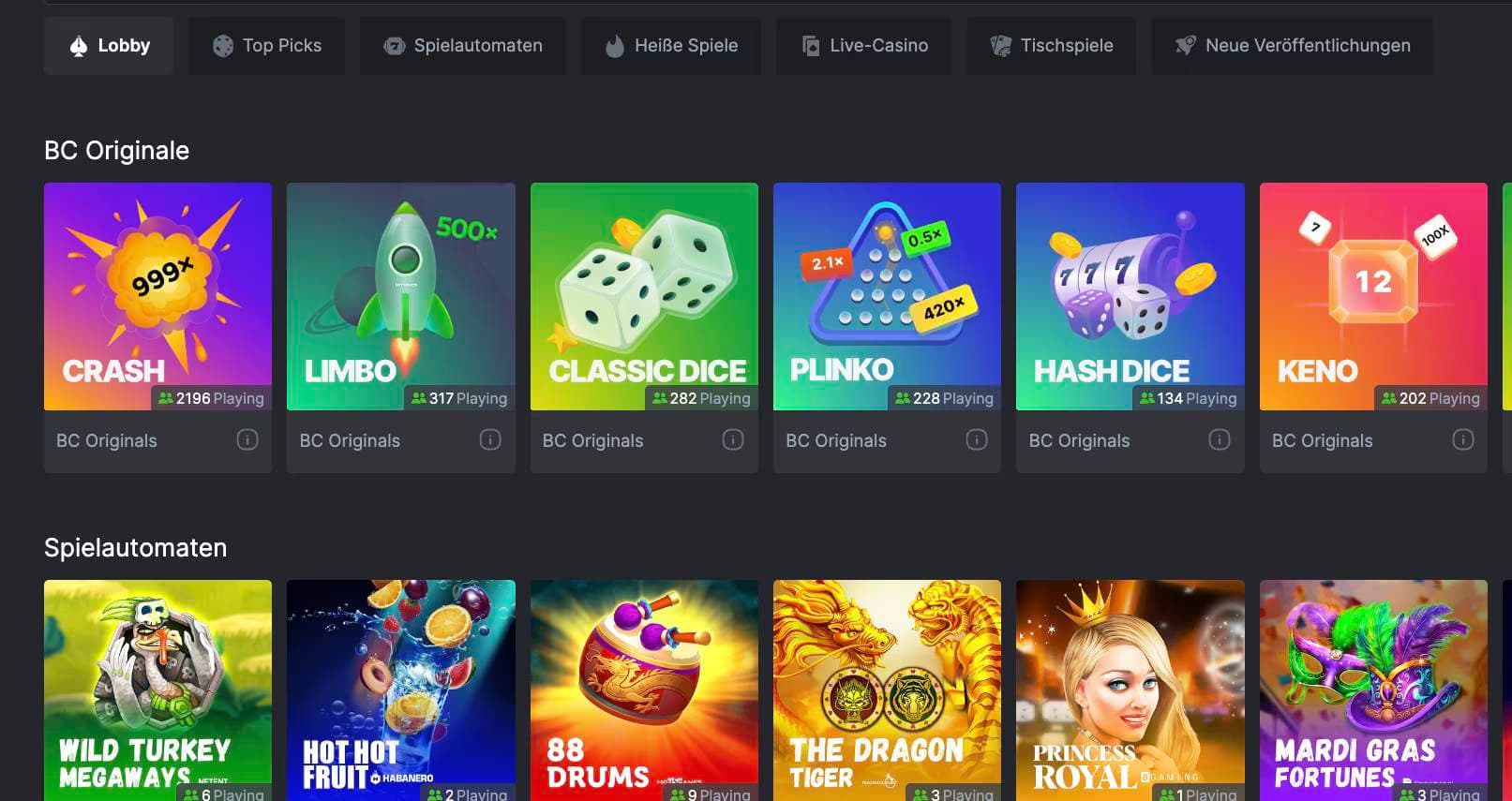 bcgame-casino-spiele