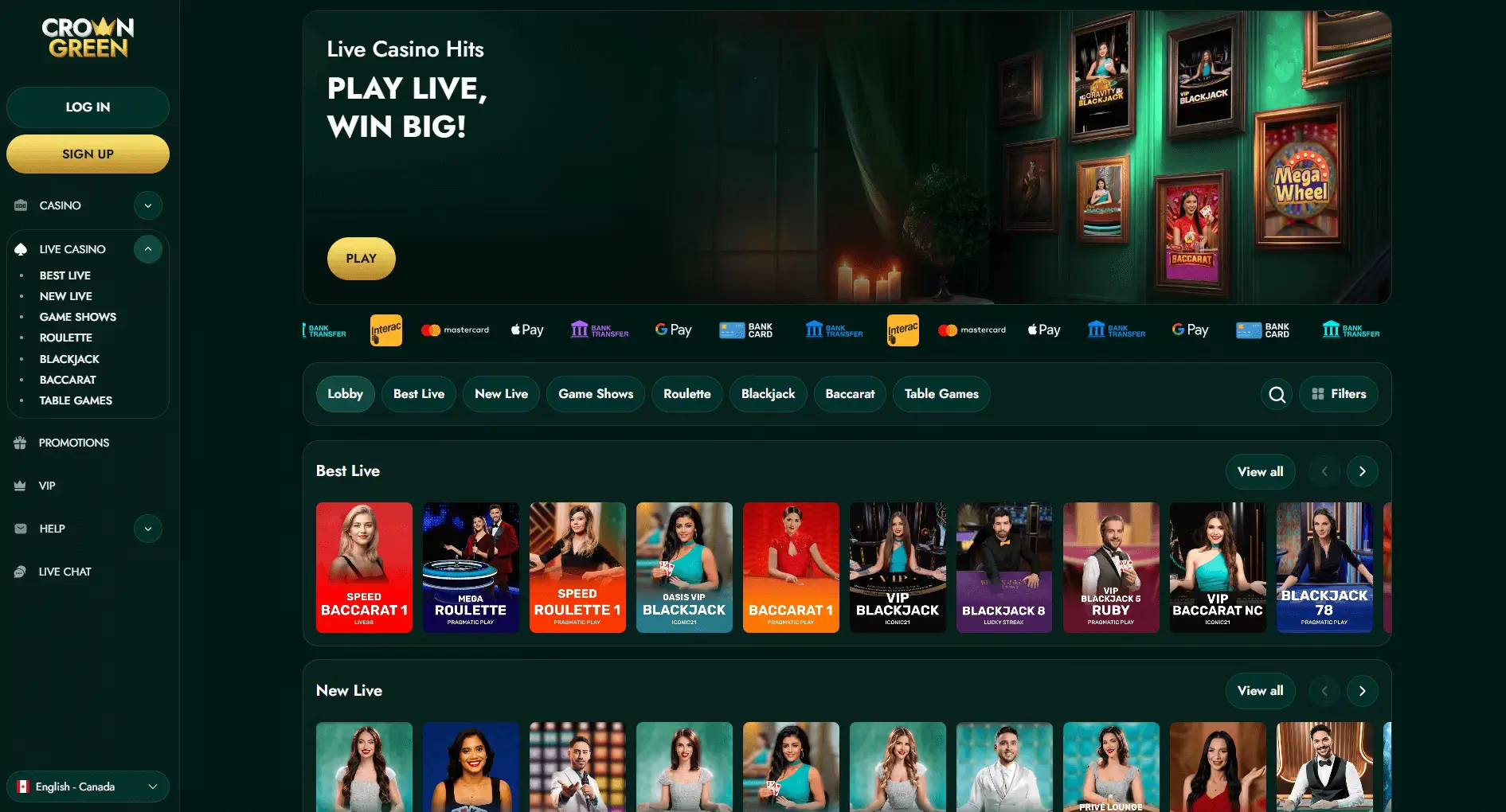 Crowngreen live games