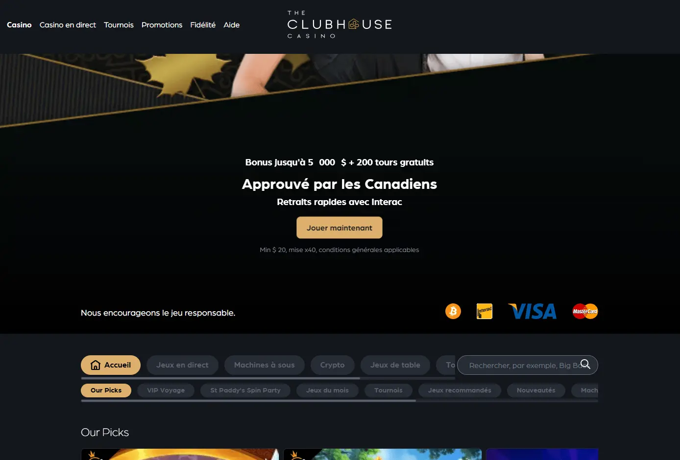 The Clubhouse Casino - Home page