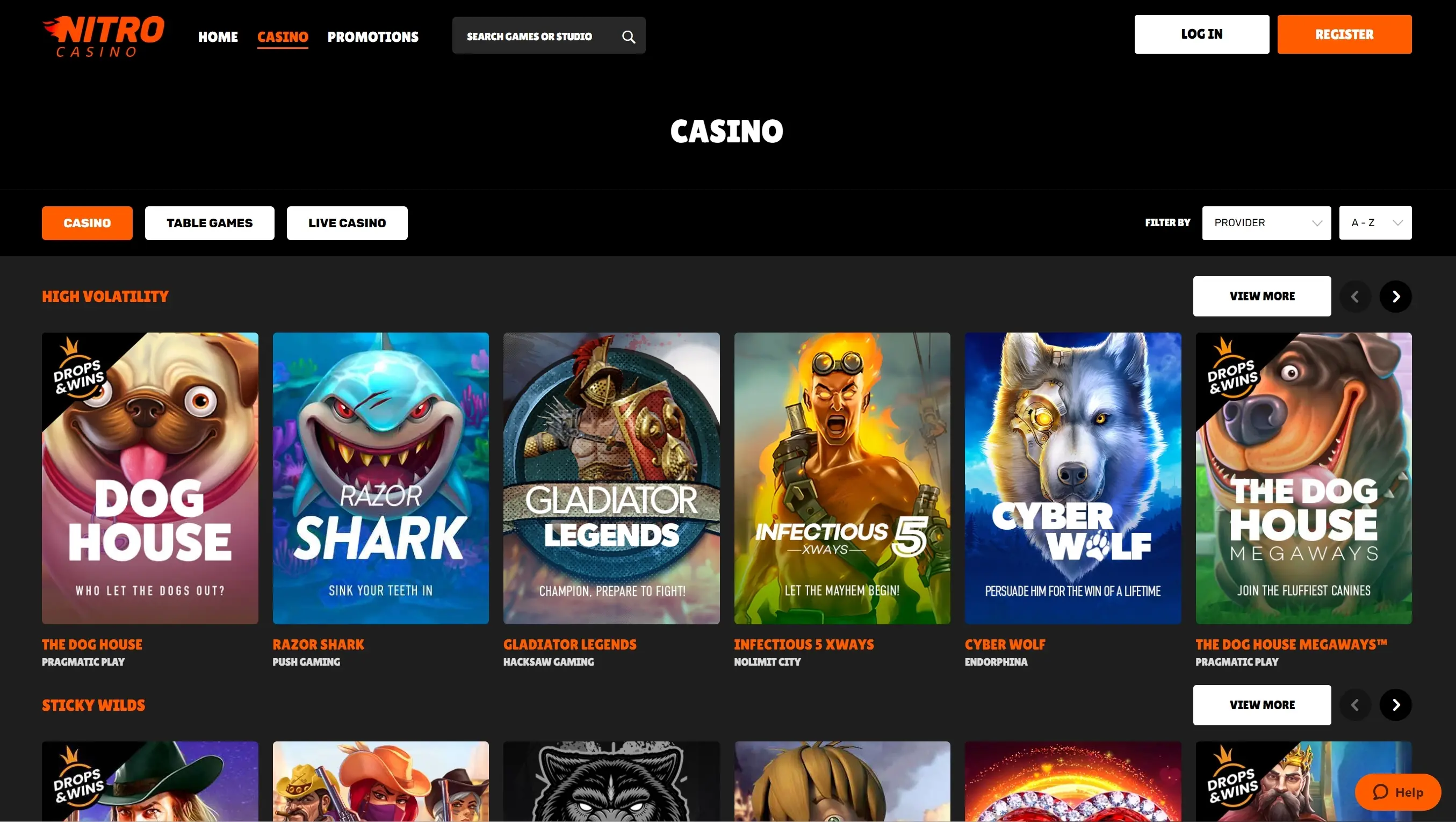 Nitro Casino Games