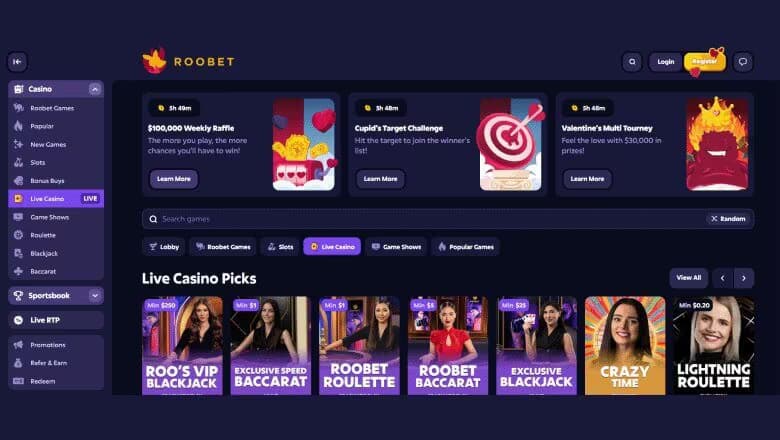 Roobet live casino