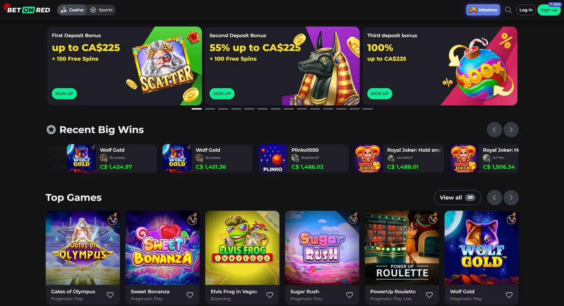 BetOnRed Casino games