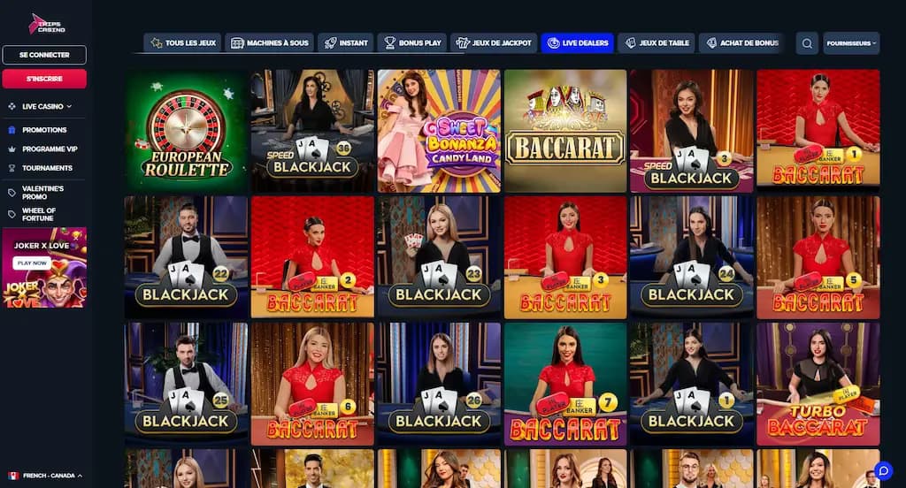 Trips casino live games