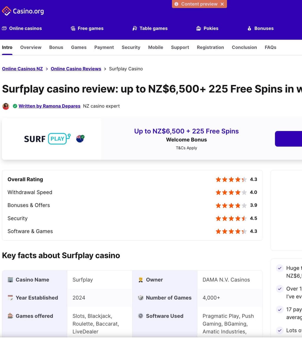 Surfplay registration step 1