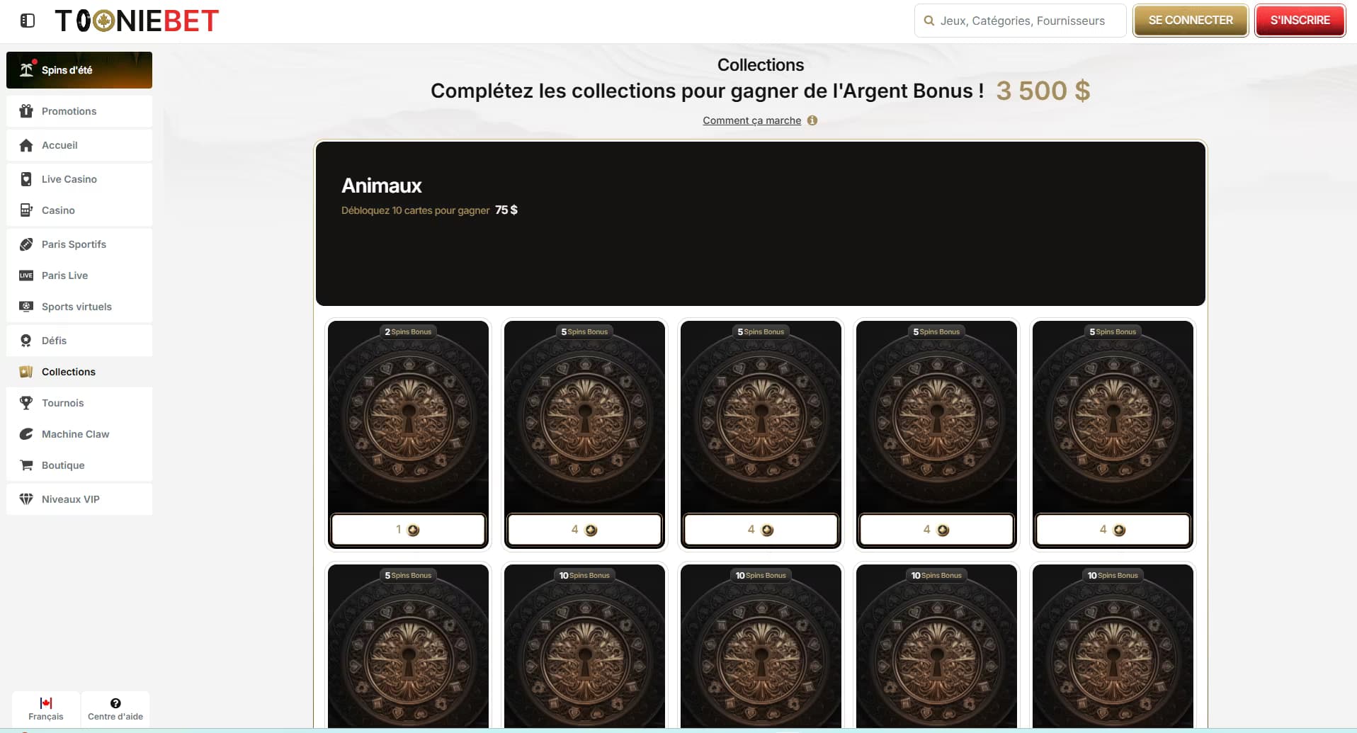 Tooniebet CAFR card collection.png