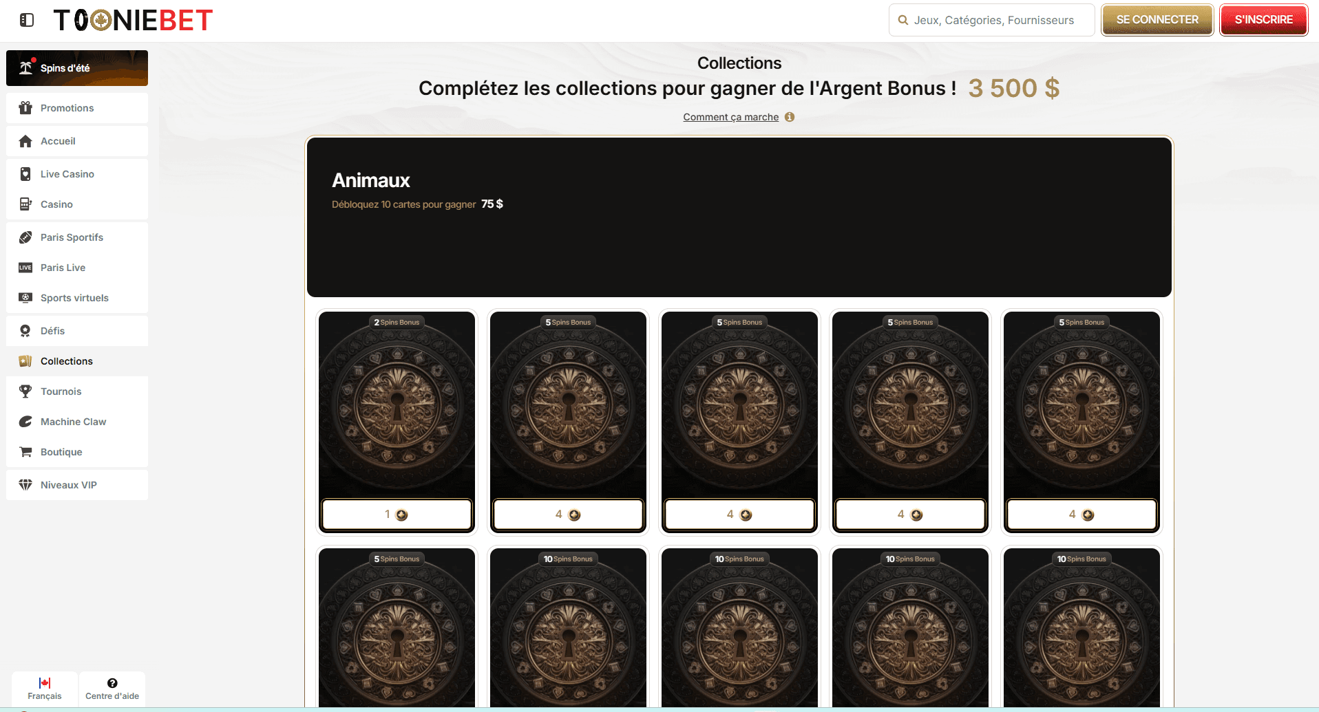 Tooniebet CAFR card collection.png